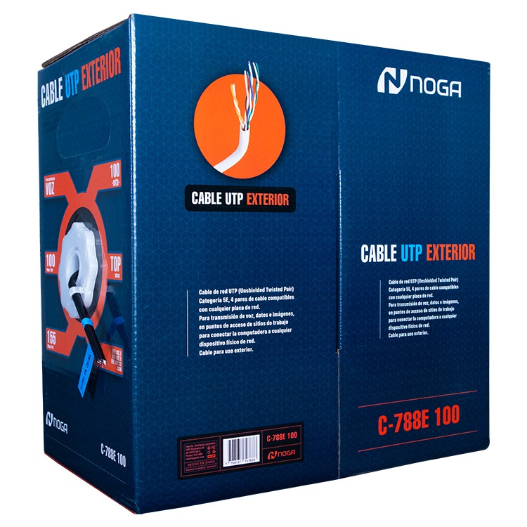 CABLE UTP ROLLO CAT5E EXTERIOR 100MTS NH-C-788E DOBLE CAPA CAT 5 E 100 NOGA NETEXTERIOR 

C-788E 100
